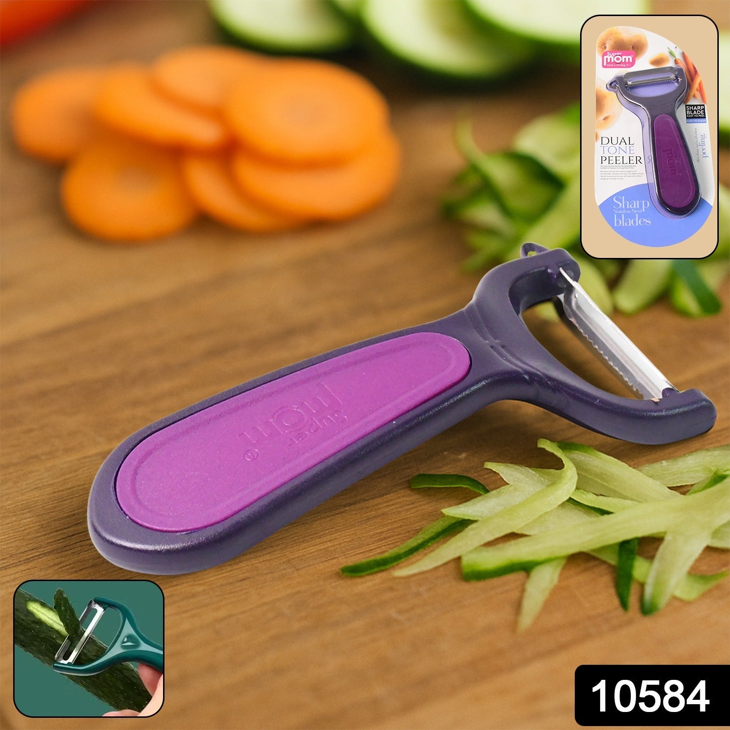 Supermom Dual Tone Peeler with Ultra Sharp Stainless Steel Blade (1 Pc) Supermom Dual Tone Peeler with Ultra Sharp Stainless Steel Blade (1 Pc)